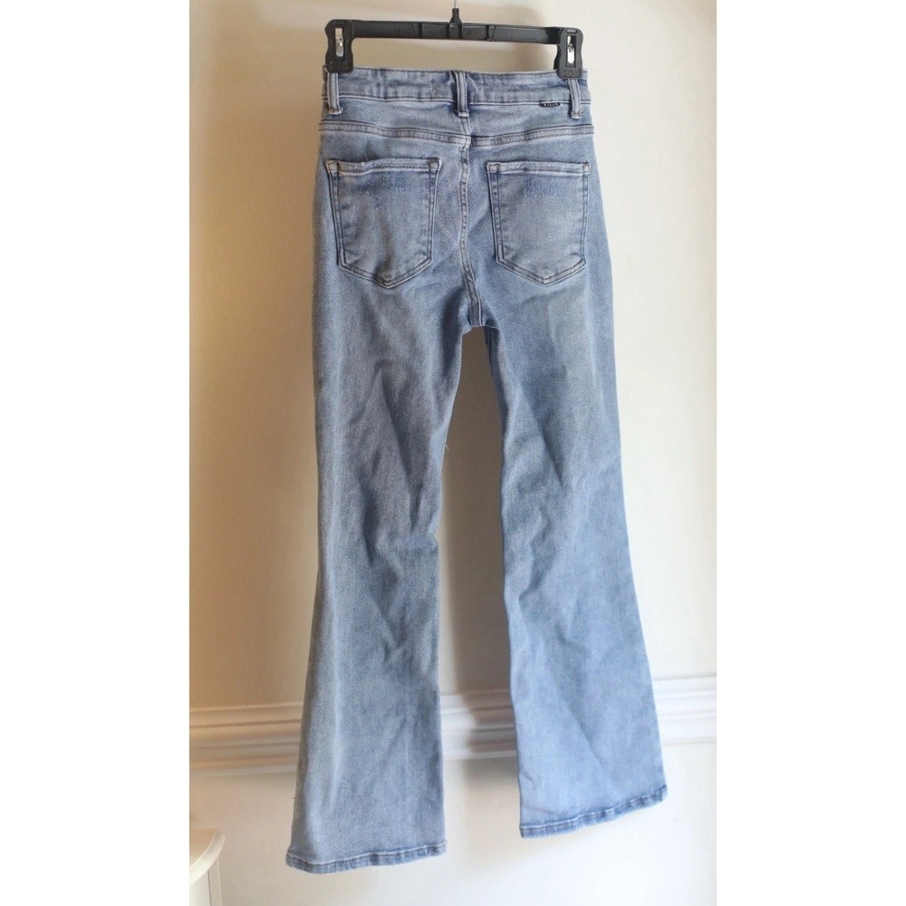 Freckled Poppy Risen Jeans Womens 3/26 High Rise Distressed Flare‎ Denim Light - Picture 7 of 9